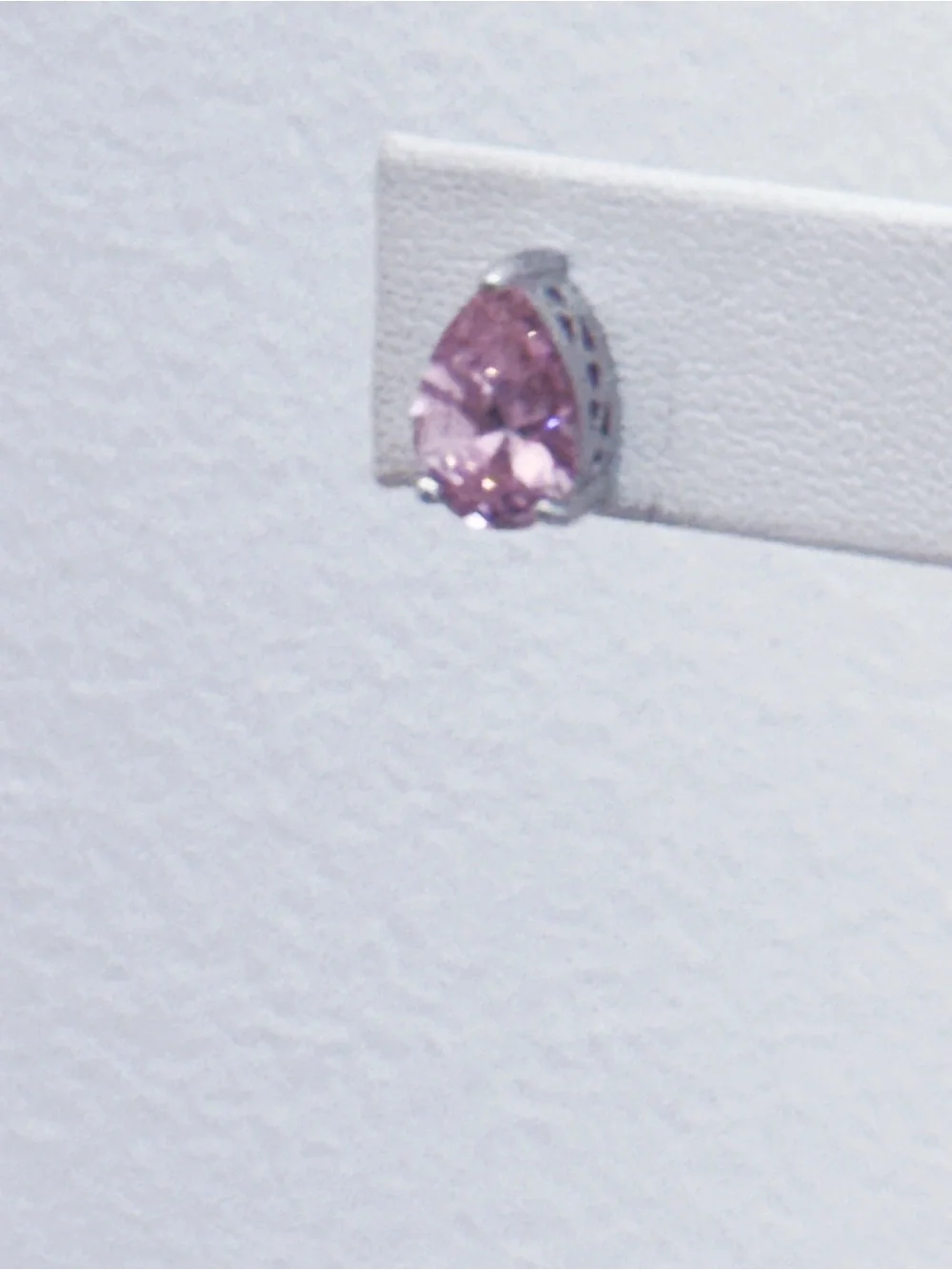 925 Sterling Silver Faux Pink Sapphire Pear shape NWOT